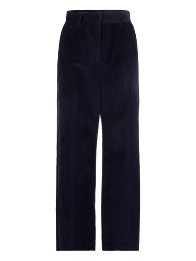 Max Mara Corduroy Straight-leg Trousers In Blue