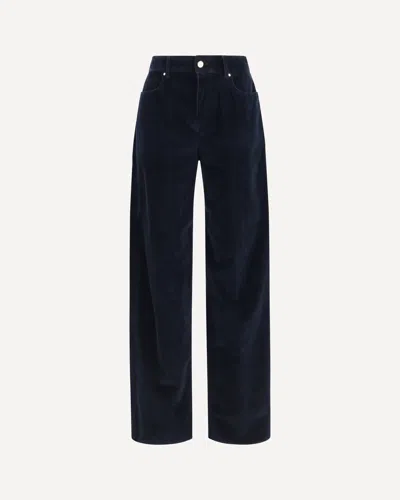 Max Mara Corduroy Velvet Palazzo Pants In Blue