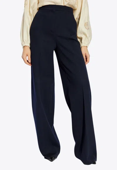 Max Mara Corea Tailored Pants In Navy