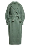 MAX MARA CORFU COTTON CANVAS BELTED TRENCH COAT