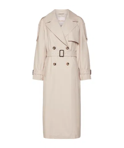 Max Mara Coro Double-breasted Belted Trench Coat In Neutral