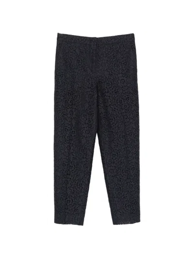 Max Mara Corona Lace Straight-leg Trousers In Blue