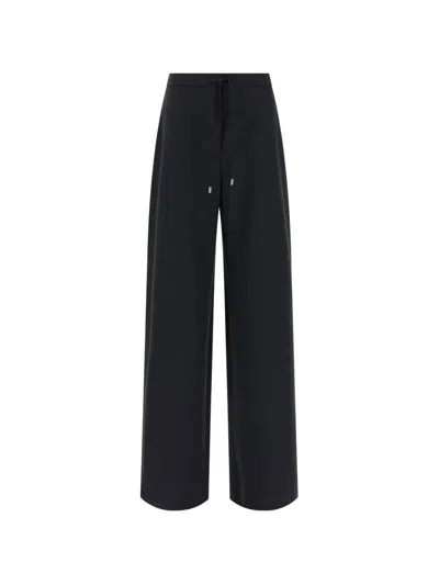 Max Mara Corone Drawstring Trousers In Black