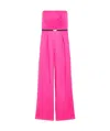 Max Mara Studio Strapless Belted Jumpsuit In Pink