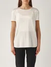 Max Mara Cortona Silk Satin T-shirt In Bianco