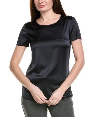 Max Mara Cortona Silk-blend Top In Black