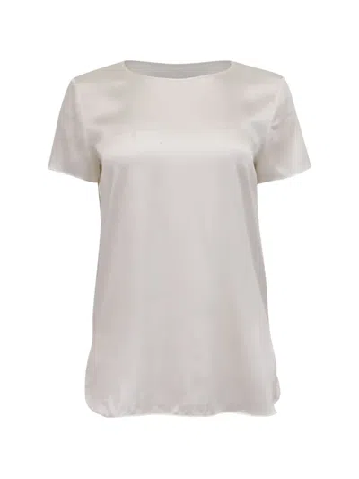 Pre-owned Max Mara Cortona Silk Blouse In White