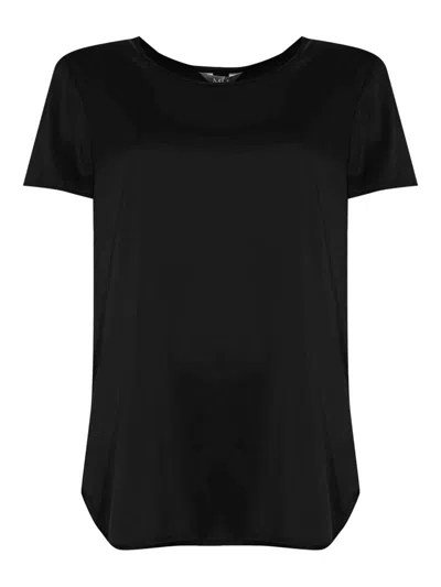 Max Mara Cortona Silk Satin Blouse In Black