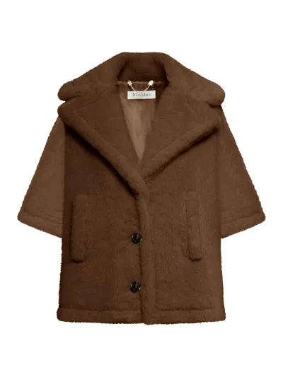 Max Mara Corvino 4 Teddy Short Coat In Brown