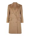 Max Mara Double-breasted Coat Featuring Pointed Lapels In Brown