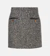 Max Mara Cosa Wool-blend Tweed Miniskirt In Black