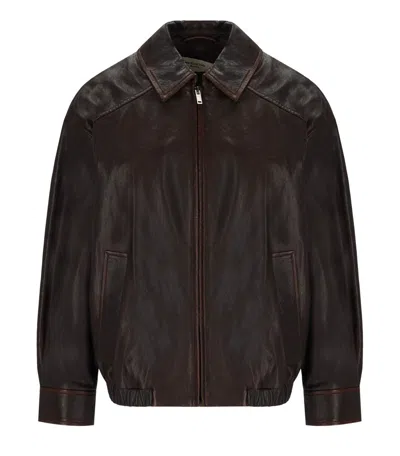 Max Mara Cose Brown Leather Jacket