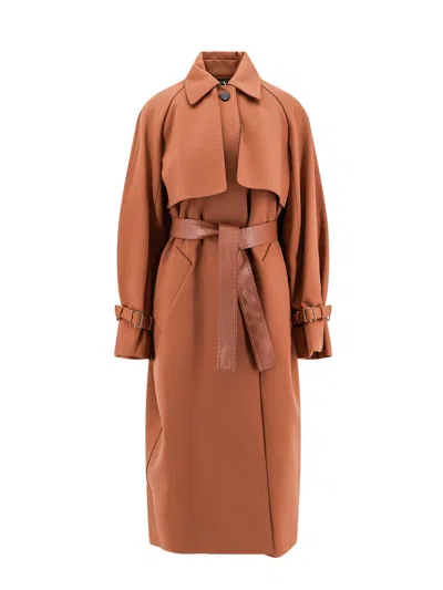 Max Mara Cosimo Oversize Wool Blend Coat With Water Repellent Effect In Brown