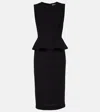 Max Mara Cosmos Sleeveless Knit Peplum Dress In Black