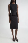 Max Mara Cosmos Sleeveless Knit Peplum Dress In Black