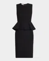 Max Mara Cosmos Sleeveless Peplum Dress In Black