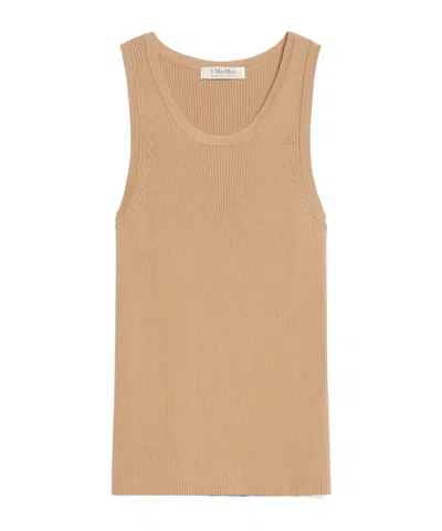Max Mara Costine Top In Beige