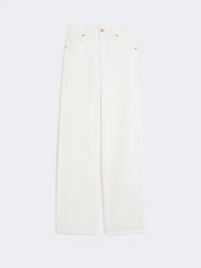 Max Mara Cotton And Linen 5-pocket Trousers In Neutral