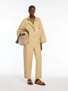 Max Mara Cotton And Linen Basketweave Jumpsuit In Colonial