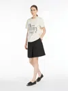 Max Mara Cotton And Linen Canvas Bermuda Shorts In Black