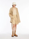 Max Mara Cotton And Linen Canvas Bermuda Shorts In Colonial