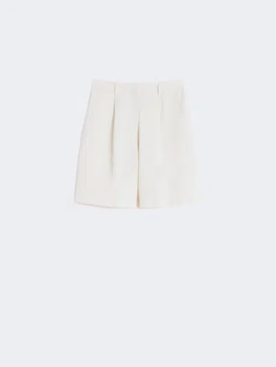 Max Mara Cotton And Linen Canvas Bermuda Shorts In Sand