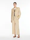 Max Mara Cotton And Linen Canvas Blazer In Colonial