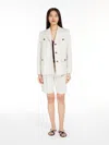 Max Mara Cotton And Linen Canvas Blazer In Ivory