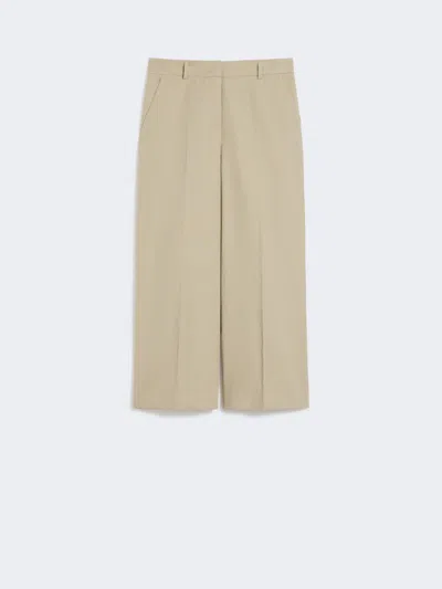 Max Mara Cotton And Linen Canvas Trousers In Gray
