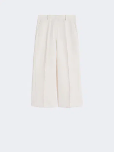 Max Mara Cotton And Linen Canvas Trousers In Neutral