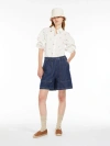 Max Mara Cotton And Linen Denim Jeans In Navy