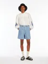 Max Mara Cotton And Linen Denim Jeans In Navy