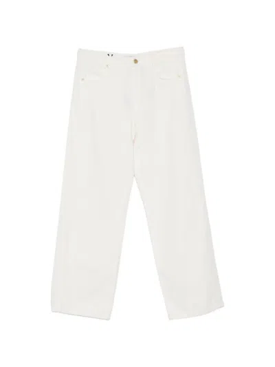 Max Mara Cotton And Linen Pants In White