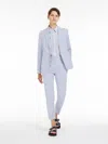 Max Mara Aletta Striped Seersucker Blazer In Light Blue