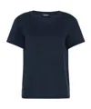 Max Mara Cotton And Modal Jersey T-shirt In Blue