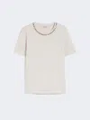 Max Mara Cotton And Modal T-shirt In Neutral