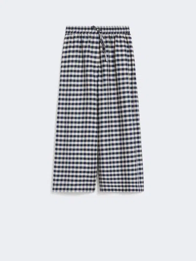 Max Mara Cotton And Ramie Batavia Trousers In Black