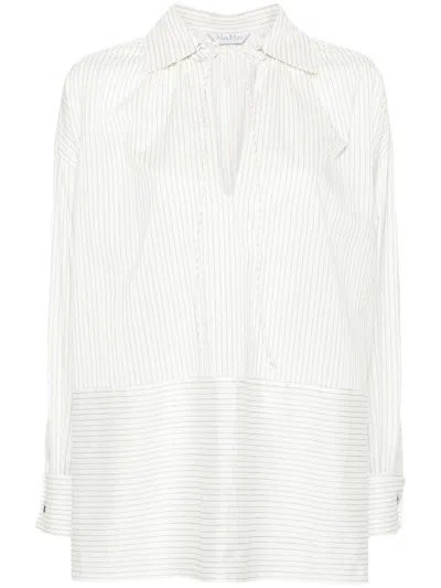 Max Mara Cotton And Silk Blend Tunic In White