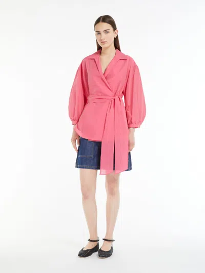 Max Mara Cotton And Silk Canvas Shirt In Fuchsia