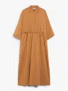 Max Mara Cotton And Silk Dress With Drawstring In Brown