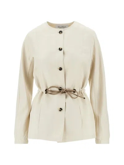 Max Mara Cotton And Silk Jacket In Sand