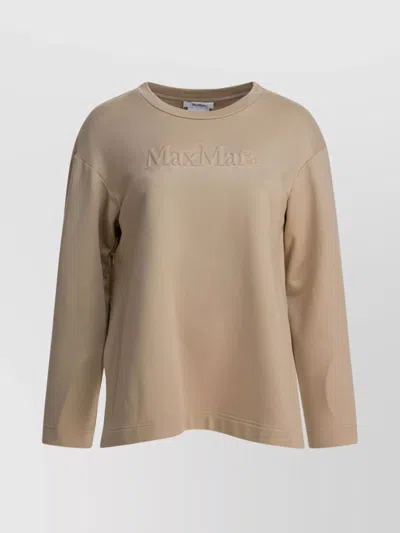 MAX MARA COTTON AND SILK LONG SLEEVE TOP