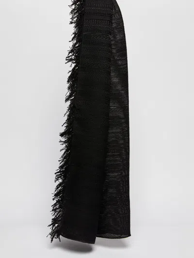 Max Mara Cotton And Silk Stole In Black