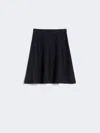Max Mara Cotton And Viscose Crêpe Miniskirt In Blue