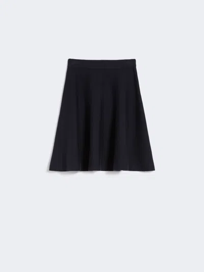 Max Mara Cotton And Viscose Crêpe Miniskirt In Blue
