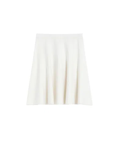 Max Mara Cotton And Viscose Crepe Miniskirt In White