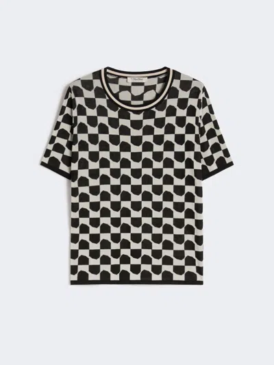 Max Mara Cotton And Viscose Jacquard Jumper In Black