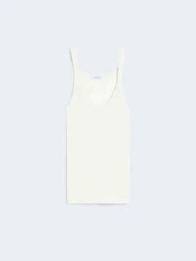 Max Mara Cotton And Viscose Top In White