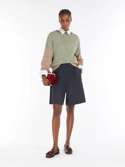 Max Mara Cotton And Wool Colourblock Sweater In Multi