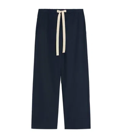 Max Mara Cotton Argento Wide-leg Trousers In Blue
